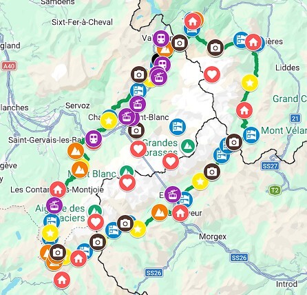 EN - Tour du Mont Blanc - Interactive Map preview 2